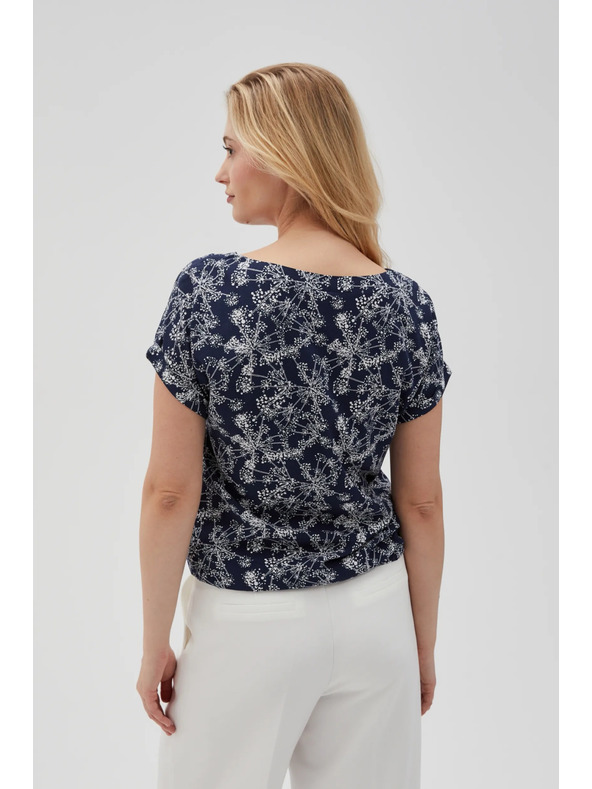 Moodo Тъмносиня дамска блуза с връзване