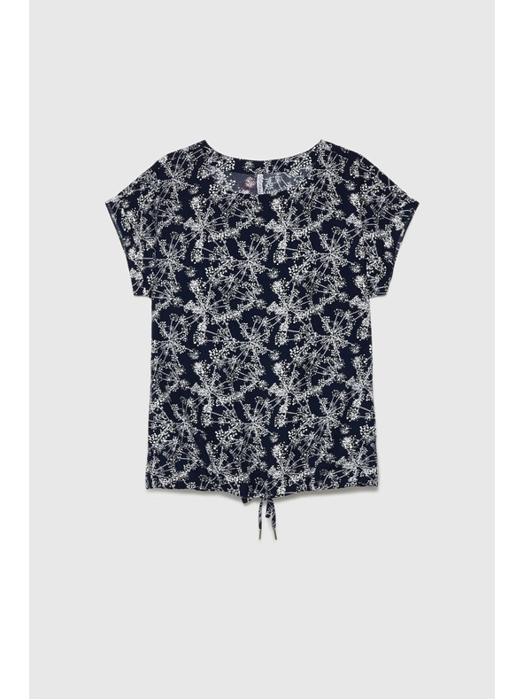 Moodo Тъмносиня дамска блуза с връзване