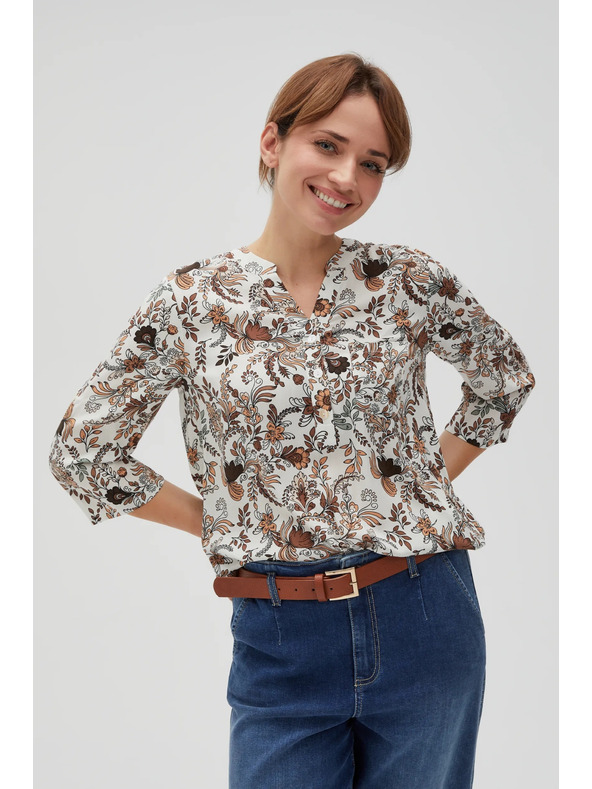 Moodo Бежова дамска риза