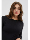 Moodo Черна дамска тениска с дълъг ръкав