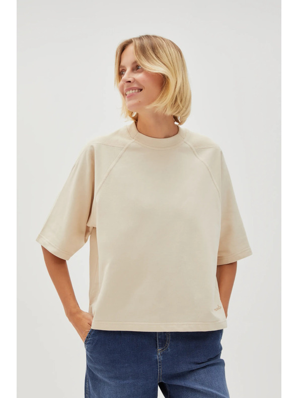Moodo Бежова дамска тениска