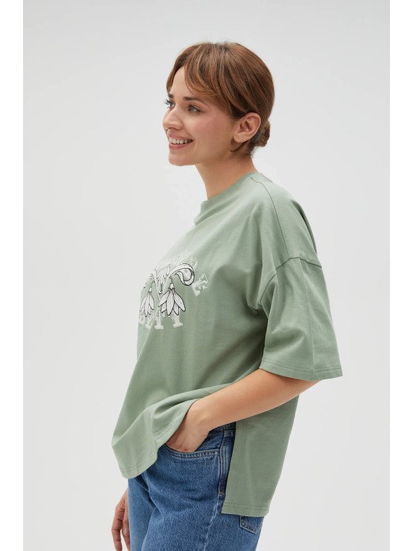 Moodo Маслинена дамска тениска