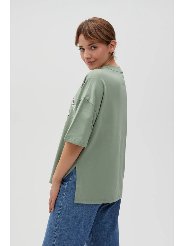 Moodo Маслинена дамска тениска