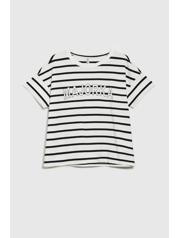 Moodo Бяла дамска райета тениска