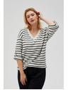 Moodo Бяло-черно райе свободна тениска