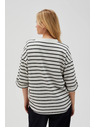 Moodo Бяло-черно райе свободна тениска
