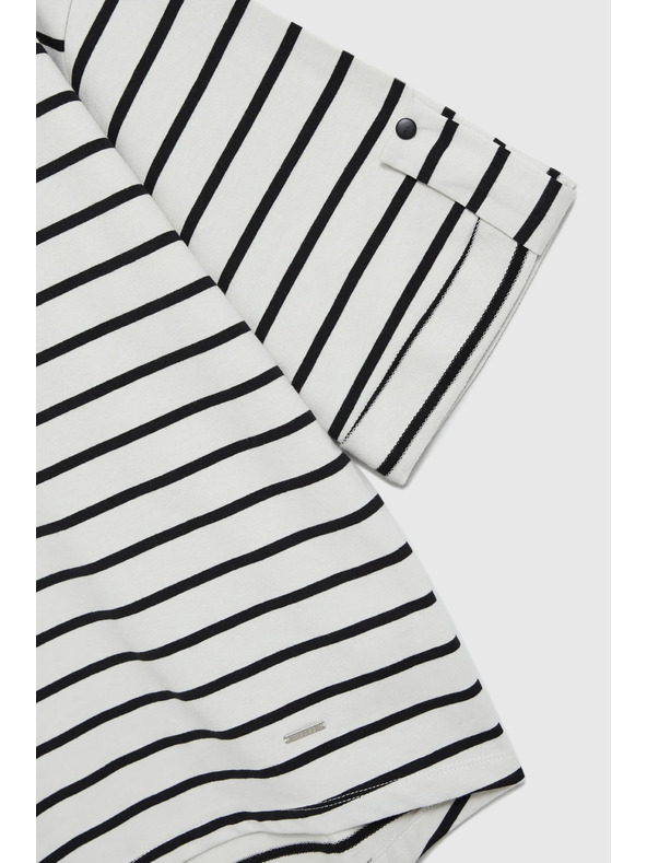 Moodo Бяло-черно райе свободна тениска