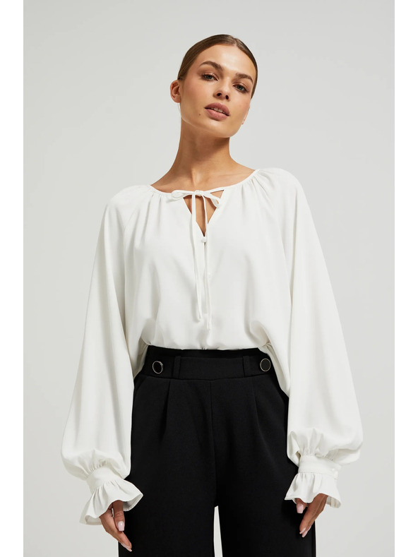 Moodo Бяла дамска блуза с воали