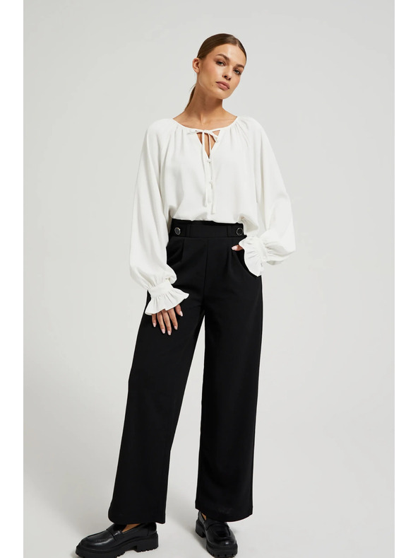 Moodo Бяла дамска блуза с воали