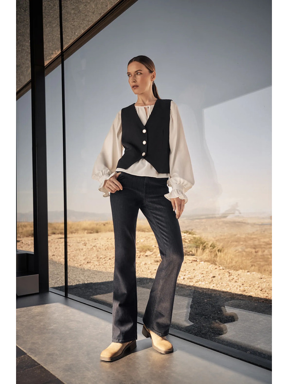 Moodo Бяла дамска блуза с воали