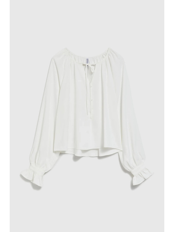 Moodo Бяла дамска блуза с воали