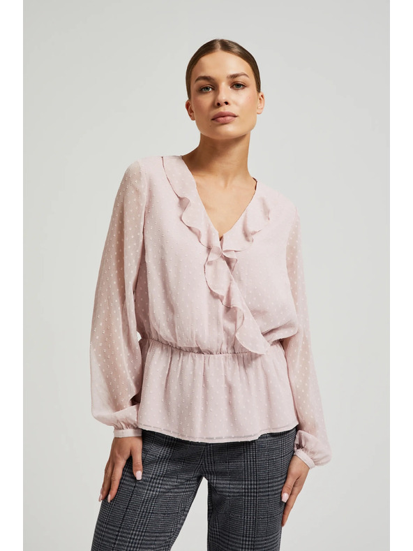 Moodo Розова дамска блуза с воали