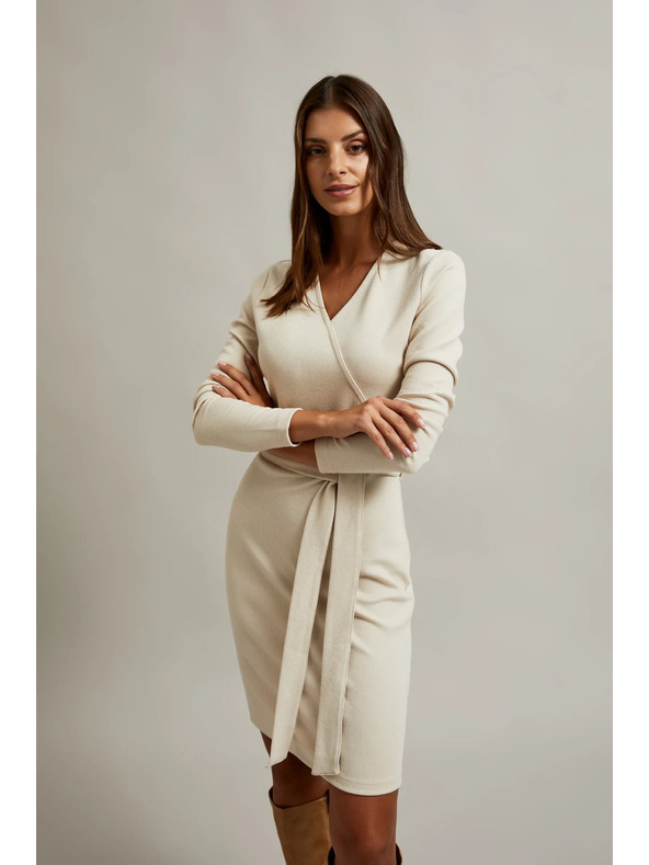 Moodo Светло бежова дамска рокля