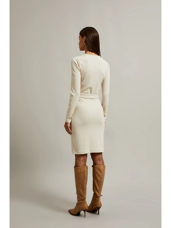 Moodo Светло бежова дамска рокля