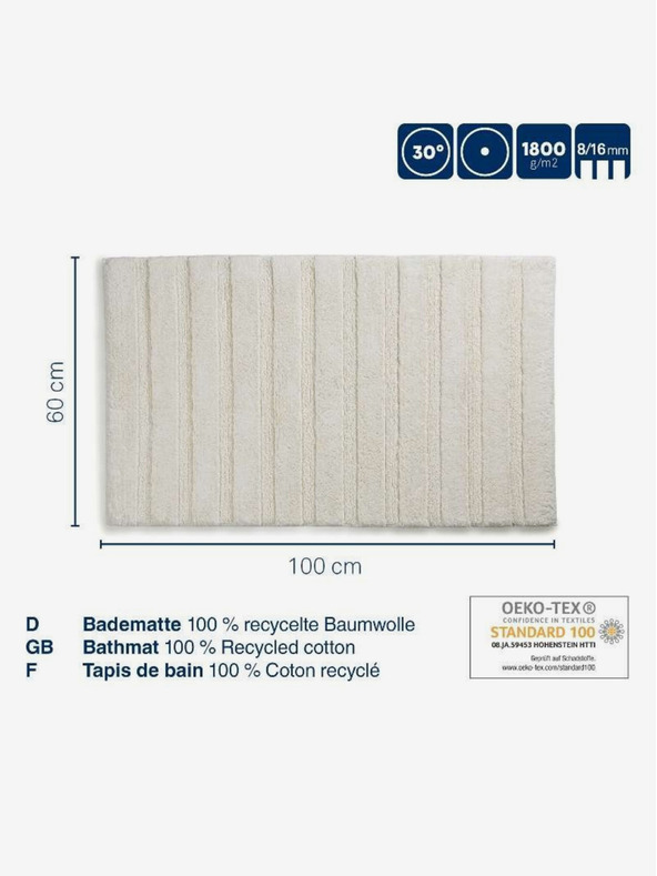 Kela Баня постелка Megan 100x60 см памук сребристосив KELA