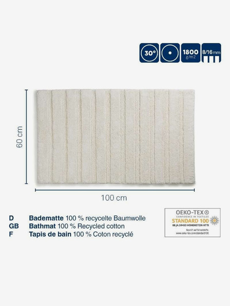 Kela Баня постелка Megan 100x60 см памук сребристосив KELA