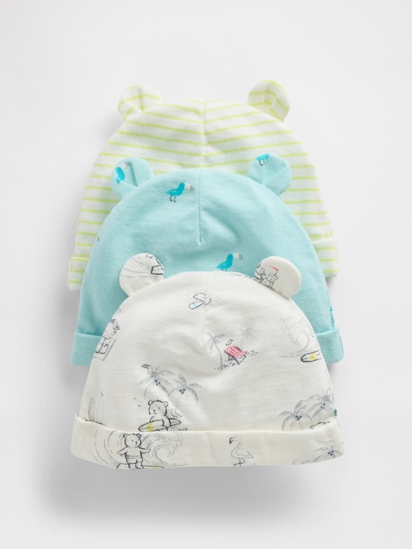 GAP Бебешка памучна шапка, 3бр GAP