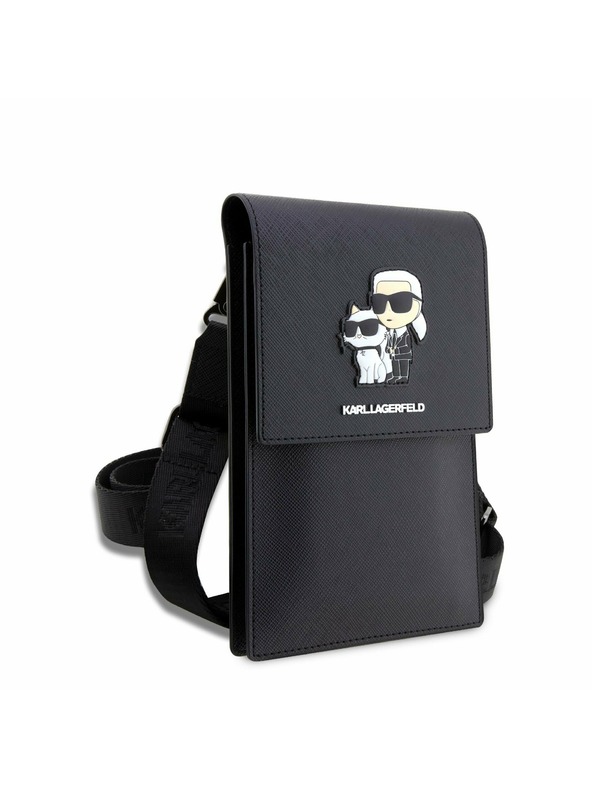 Karl Lagerfeld Karl Lagerfeld Saffiano Metal Logo NFT Калъф за телефон Черен