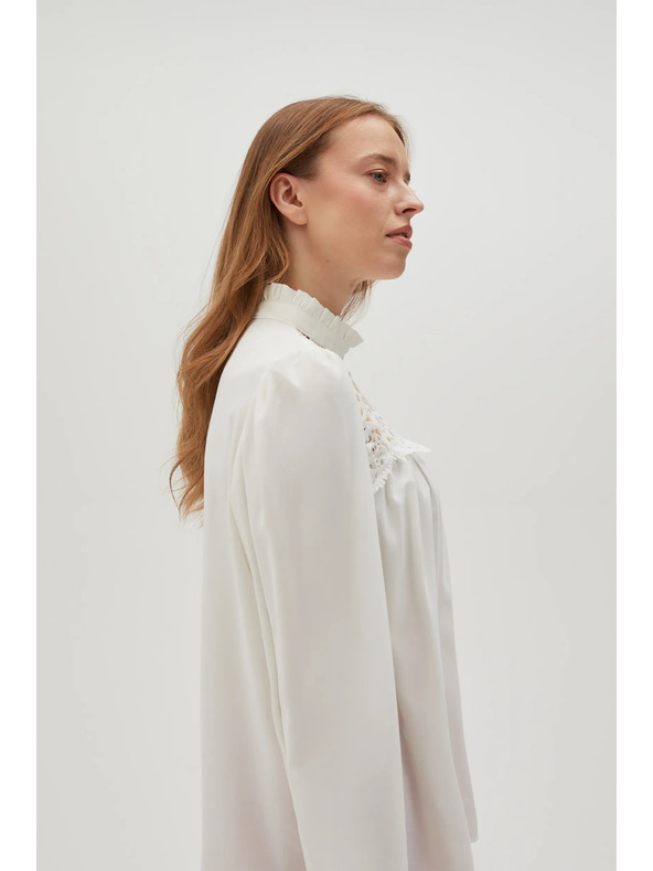 Moodo Бяла дамска блуза с дантела