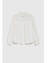 Moodo Бяла дамска блуза с дантела