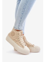 BIG STAR SHOES Затоплени дамски маратонки с пухкав хастар тип овча вълна Big Star Бежови