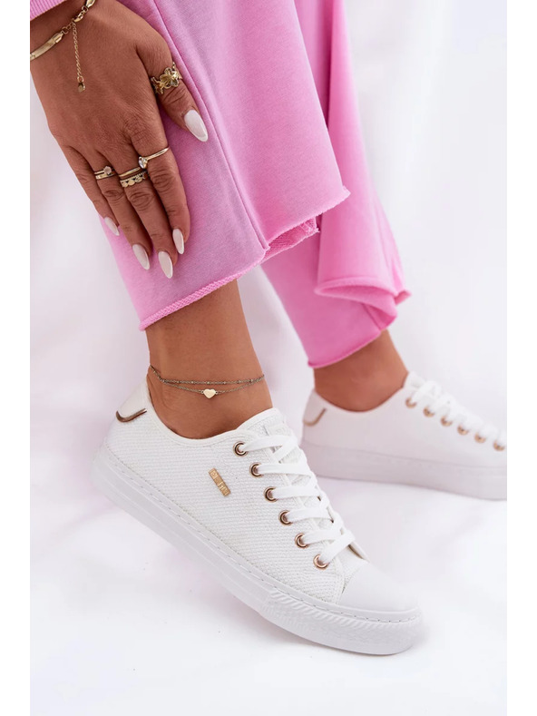 BIG STAR SHOES Дамски бели платнени маратонки Big Star
