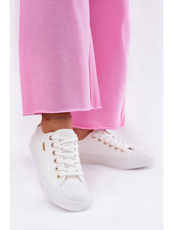 BIG STAR SHOES Дамски бели платнени маратонки Big Star