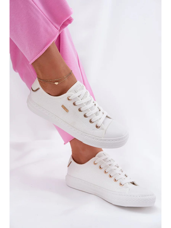 BIG STAR SHOES Дамски бели платнени маратонки Big Star