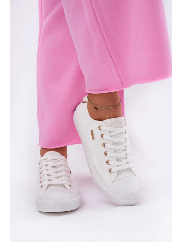 BIG STAR SHOES Дамски бели платнени маратонки Big Star