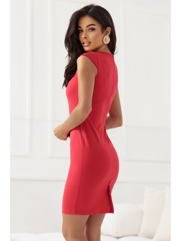 numoco Класическа прилепнала рокля в червен цвят