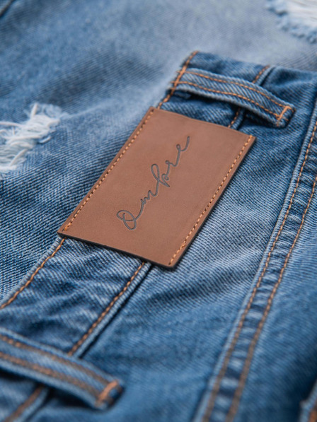 Ombre Clothing Мъжки дънкови шорти с дупки и разкъсвания - сини