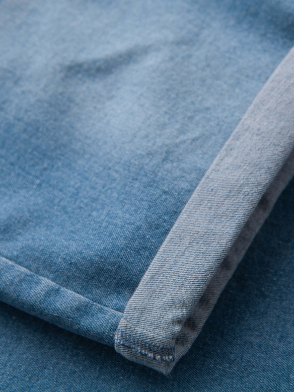 Ombre Clothing Мъжки дънкови шорти с подгъната кройка - сини