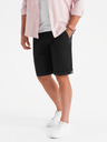 Ombre Clothing Мъжки класически chino шорти с подгъната кройка - черни