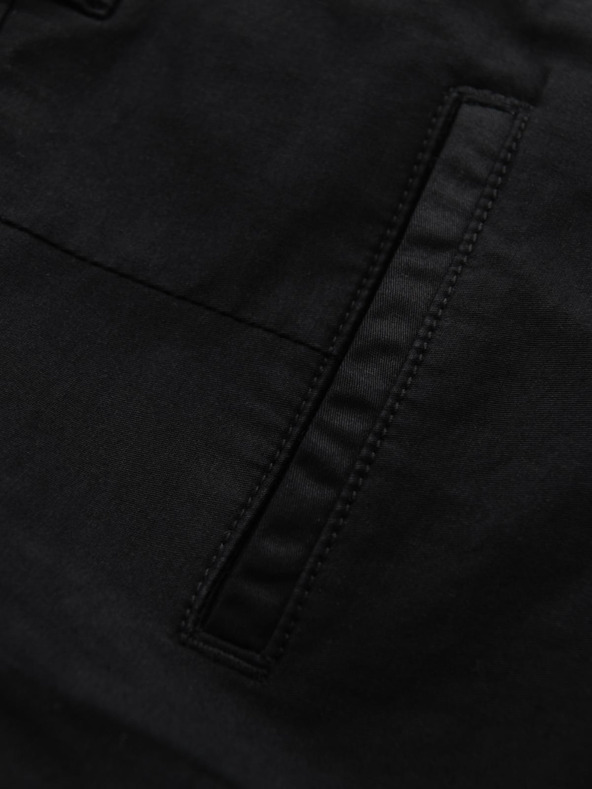 Ombre Clothing Мъжки класически chino шорти с подгъната кройка - черни