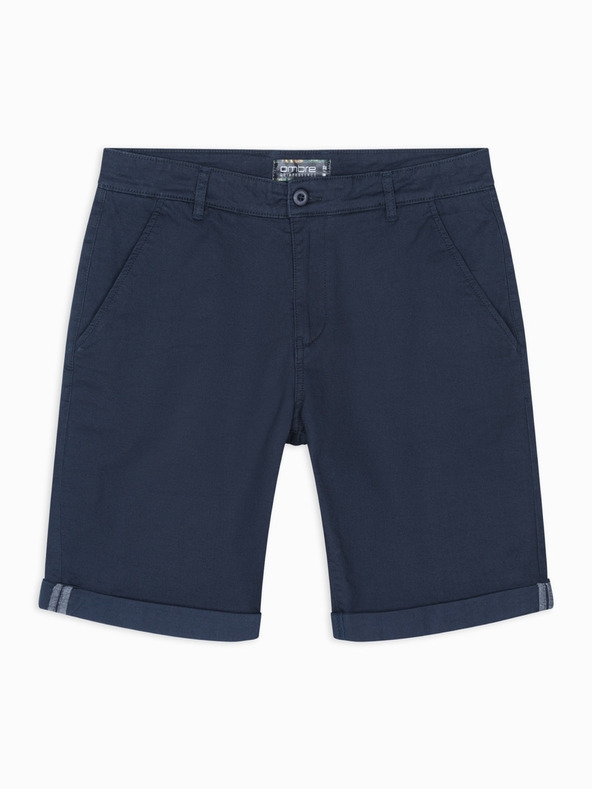 Ombre Clothing Мъжки класически chino шорти с подгъната кройка - тъмно сини
