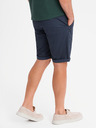 Ombre Clothing Мъжки класически chino шорти с подгъната кройка - тъмно сини