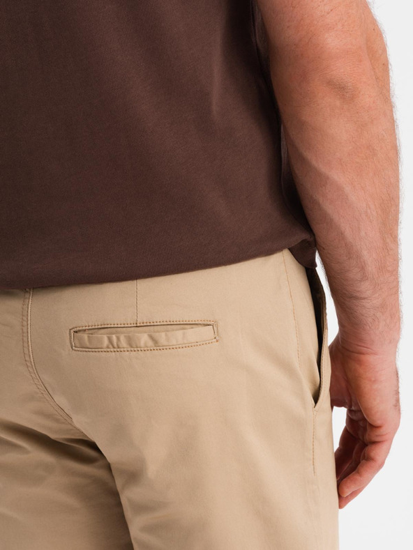 Ombre Clothing Мъжки класически chino шорти с подгъната кройка - бежови