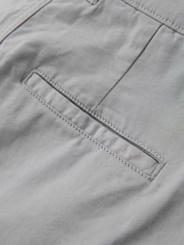 Ombre Clothing Мъжки класически чино къси панталони с подгъната сгъвка - сиви