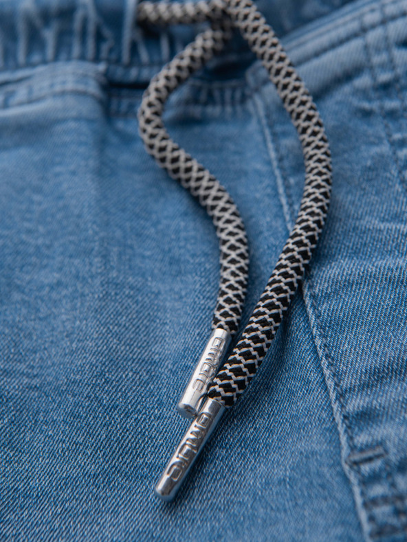 Ombre Clothing Мъжки дънкови къси панталони с подгъната сгъвка - светлосини