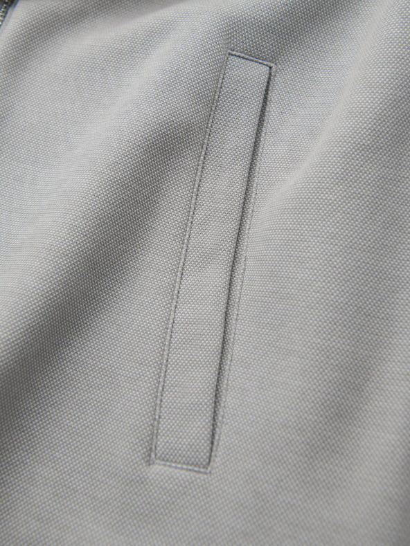 Ombre Clothing Мъжко плетено яке бомбър - сиво