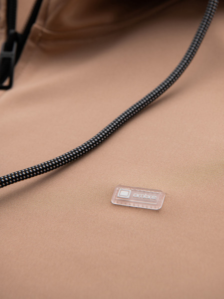 Ombre Clothing Мъжки суитшърт с цип и качулка с кант - бежов