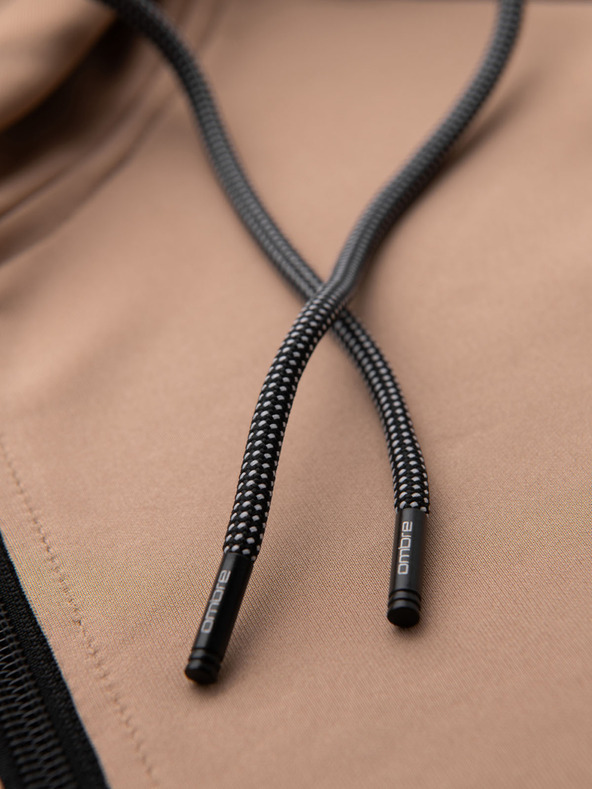 Ombre Clothing Мъжки суитшърт с цип и качулка с кант - бежов