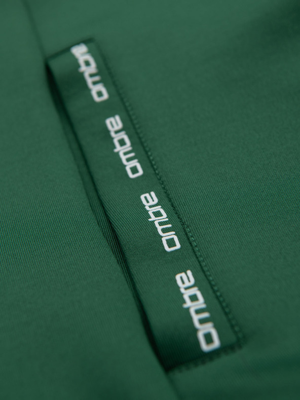 Ombre Clothing Мъжки суитшърт с цип и качулка с кант - тъмно зелен