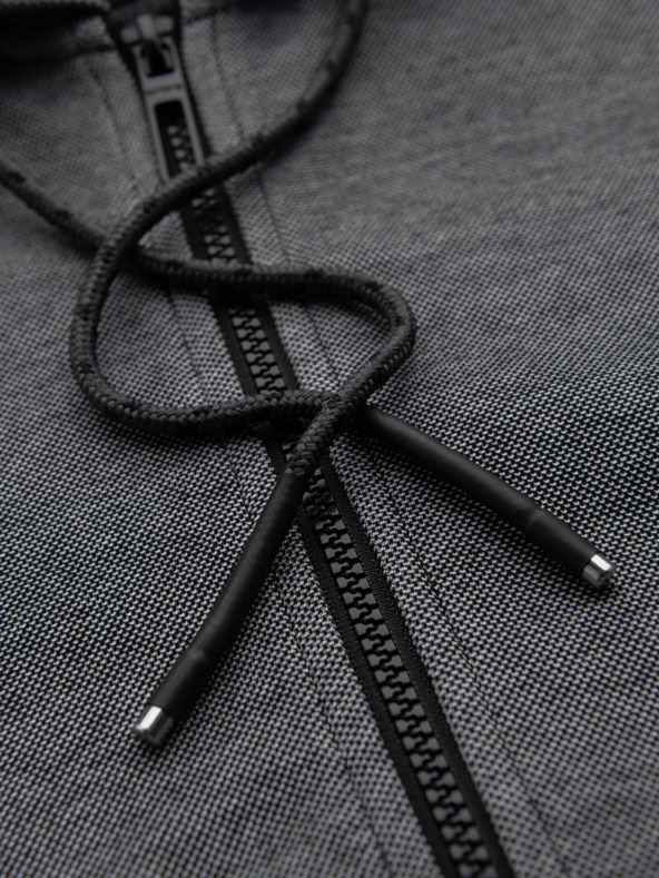 Ombre Clothing Мъжки суитшърт с мека структура и качулка - черен
