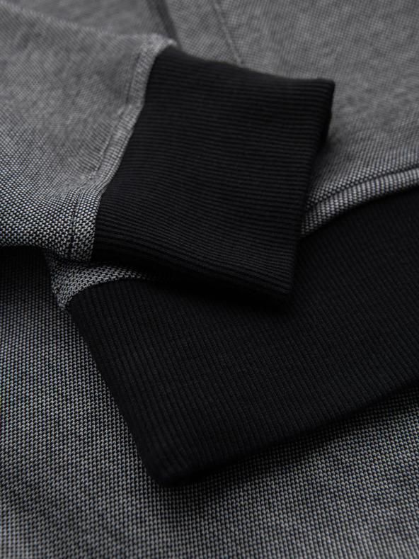 Ombre Clothing Мъжко плетено яке бомбър - черно