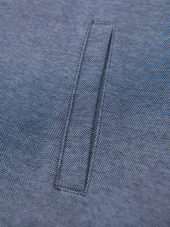 Ombre Clothing Мъжко плетено яке бомбър - тъмносиньо