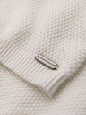 Ombre Clothing Мъжка плетена тениска с фина текстура - бяла