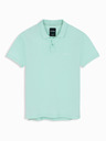 Ombre Clothing Памучна поло тениска от пике плетка - мента