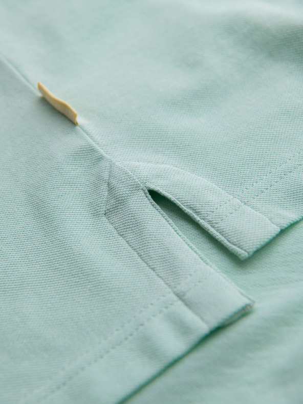 Ombre Clothing Памучна поло тениска от пике плетка - мента