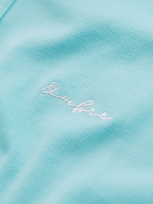 Ombre Clothing Памучна поло тениска от пике плетка - синя